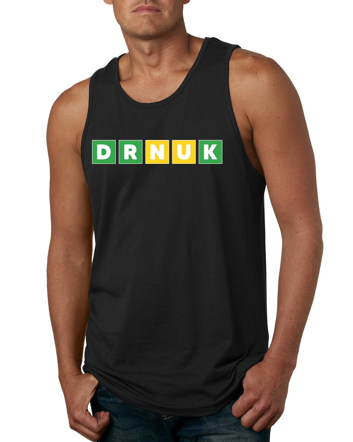 Betrunken falsch Wortspiel Trinken Männer Grafik Tank Top - Bild 3 von 5