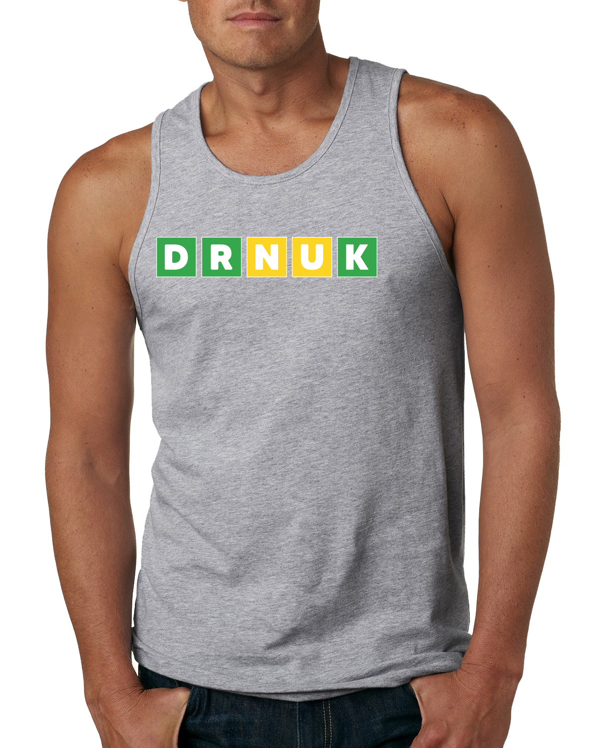 Betrunken falsch Wortspiel Trinken Männer Grafik Tank Top - Bild 4 von 5
