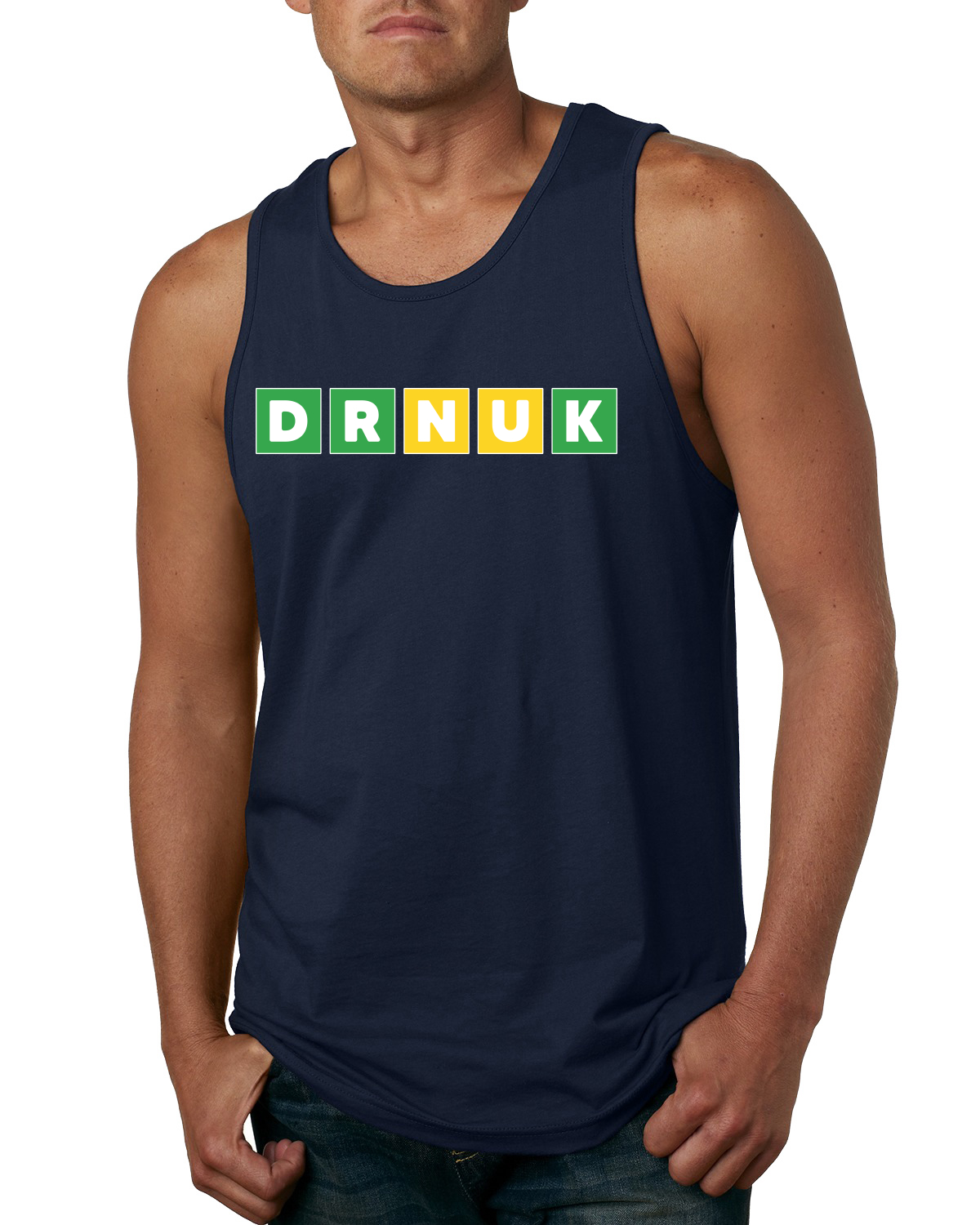 Betrunken falsch Wortspiel Trinken Männer Grafik Tank Top - Bild 5 von 5