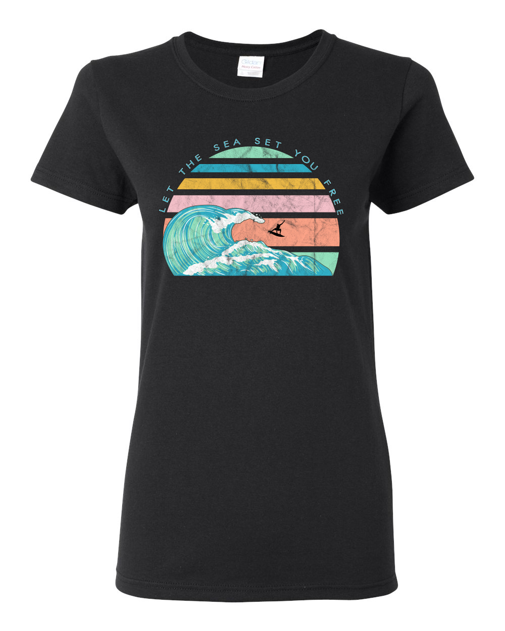 Camiseta gráfica retro Let The Sea Set You libre exterior para mujeres - Imagen 2 de 17