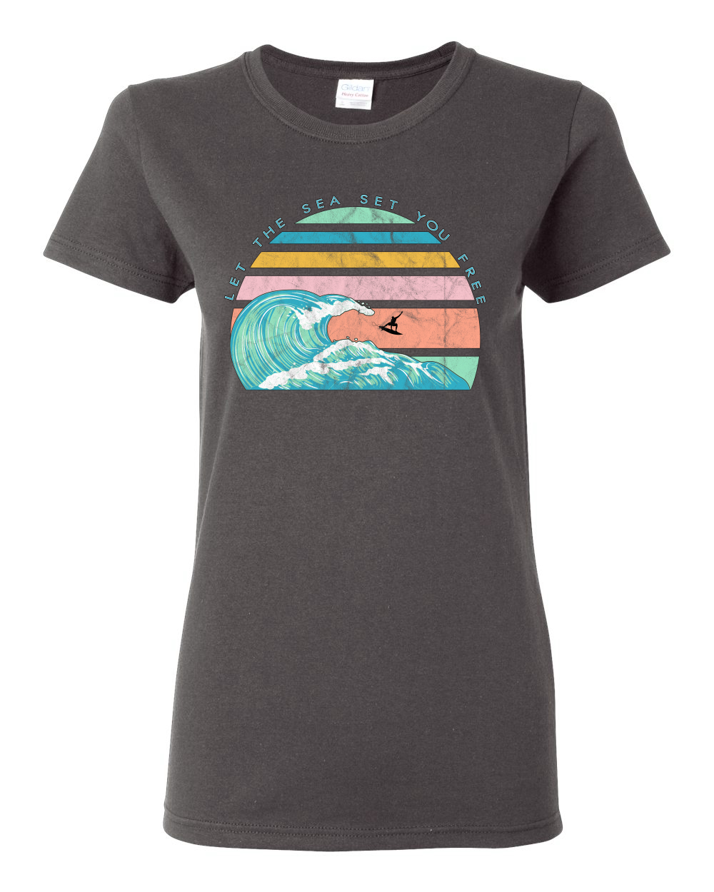 Camiseta gráfica retro Let The Sea Set You libre exterior para mujeres - Imagen 3 de 17
