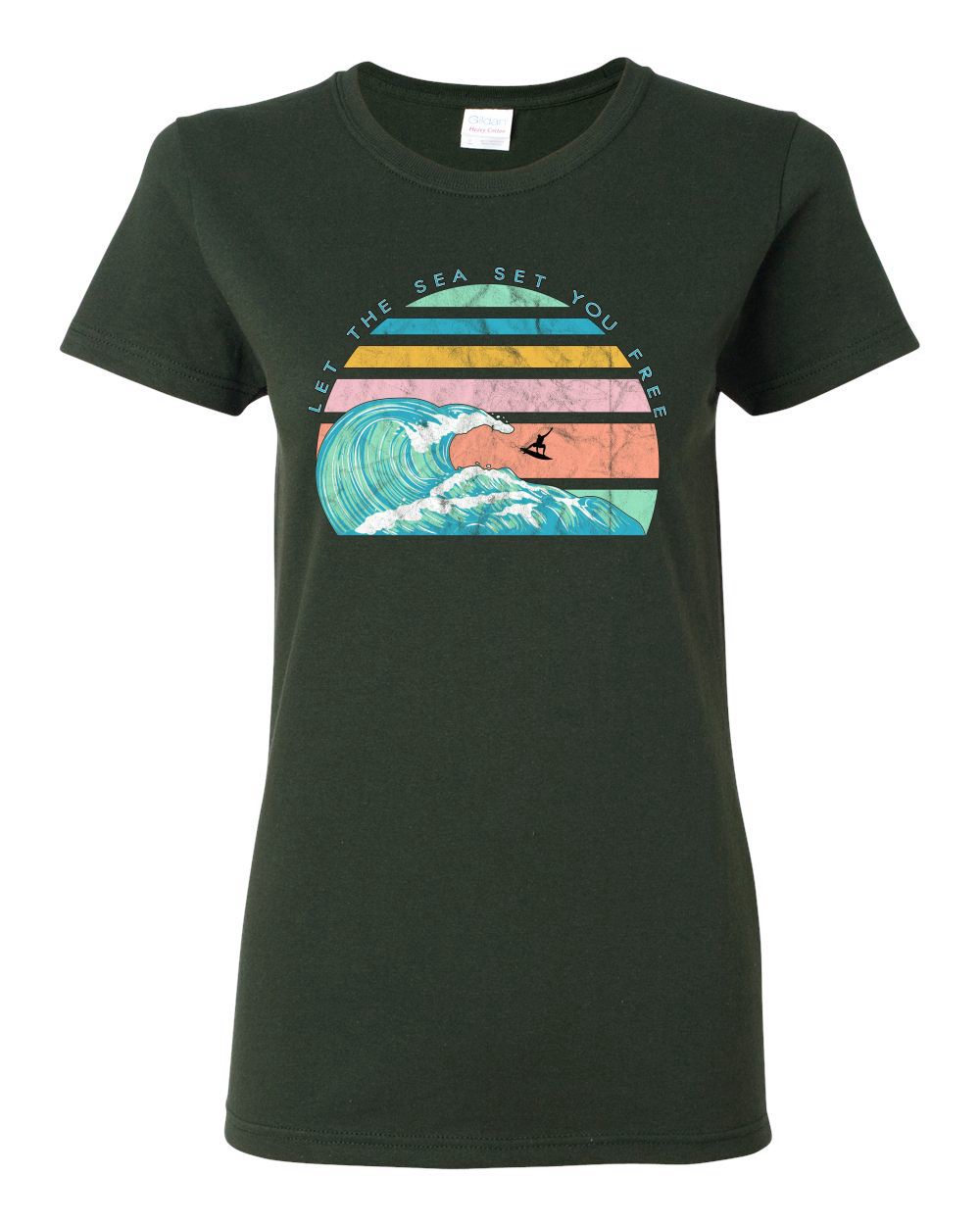 Camiseta gráfica retro Let The Sea Set You libre exterior para mujeres - Imagen 4 de 17