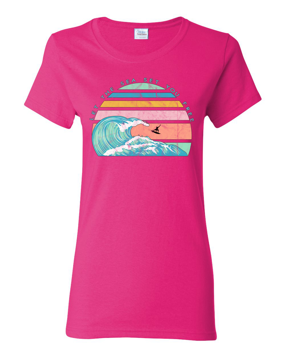 Camiseta gráfica retro Let The Sea Set You libre exterior para mujeres - Imagen 5 de 17
