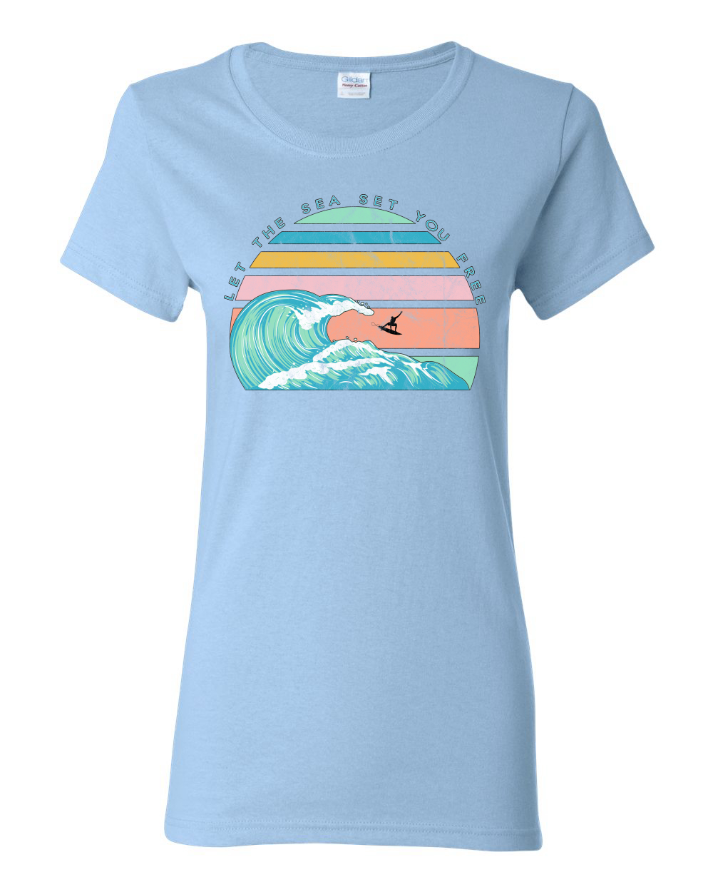 Camiseta gráfica retro Let The Sea Set You libre exterior para mujeres - Imagen 17 de 17