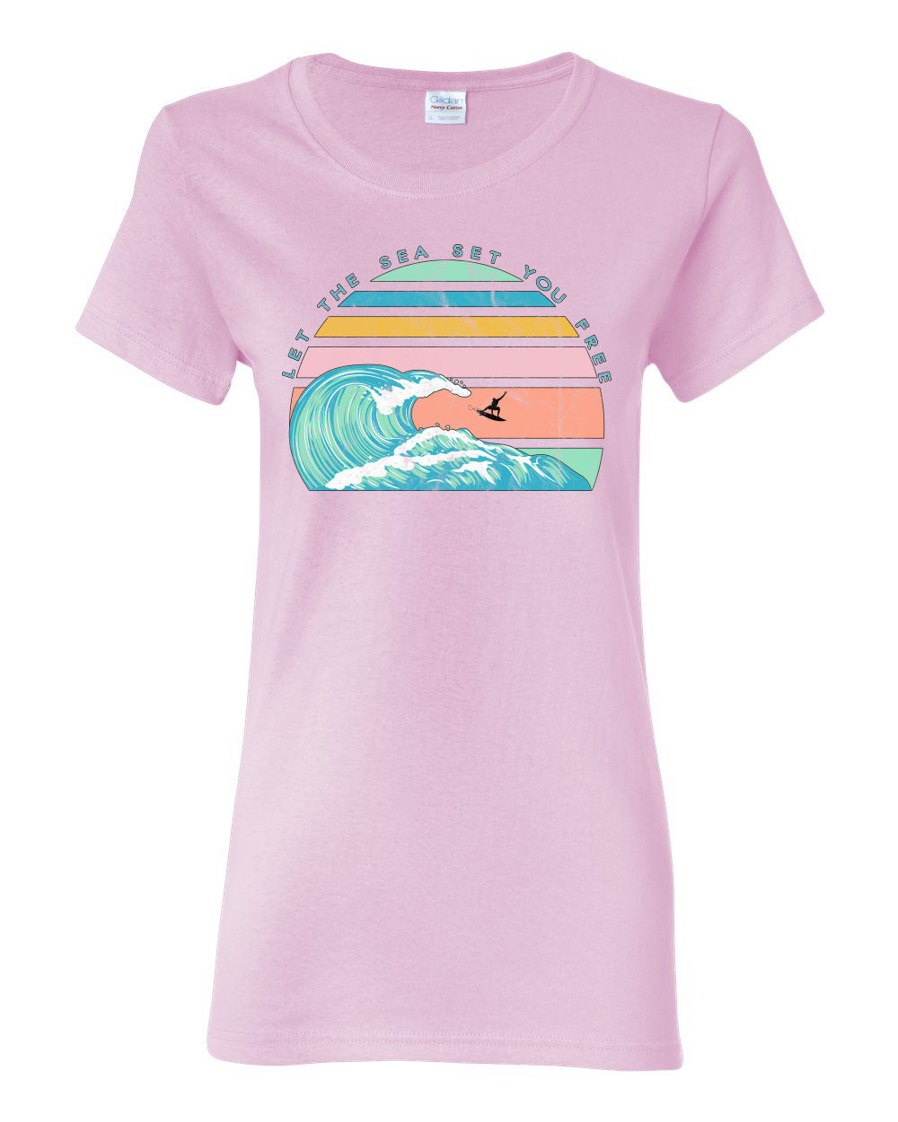Camiseta gráfica retro Let The Sea Set You libre exterior para mujeres - Imagen 8 de 17