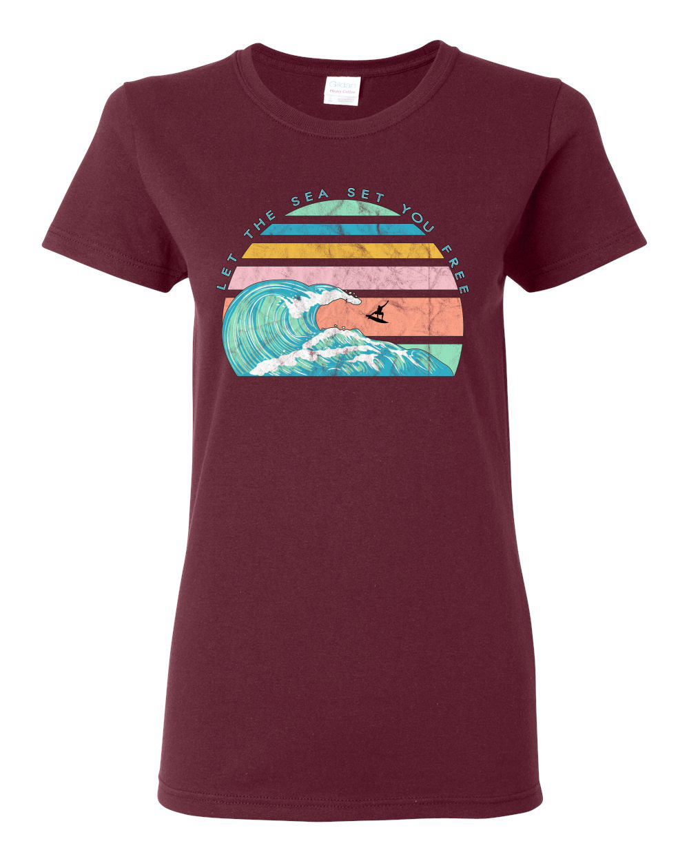 Camiseta gráfica retro Let The Sea Set You libre exterior para mujeres - Imagen 9 de 17