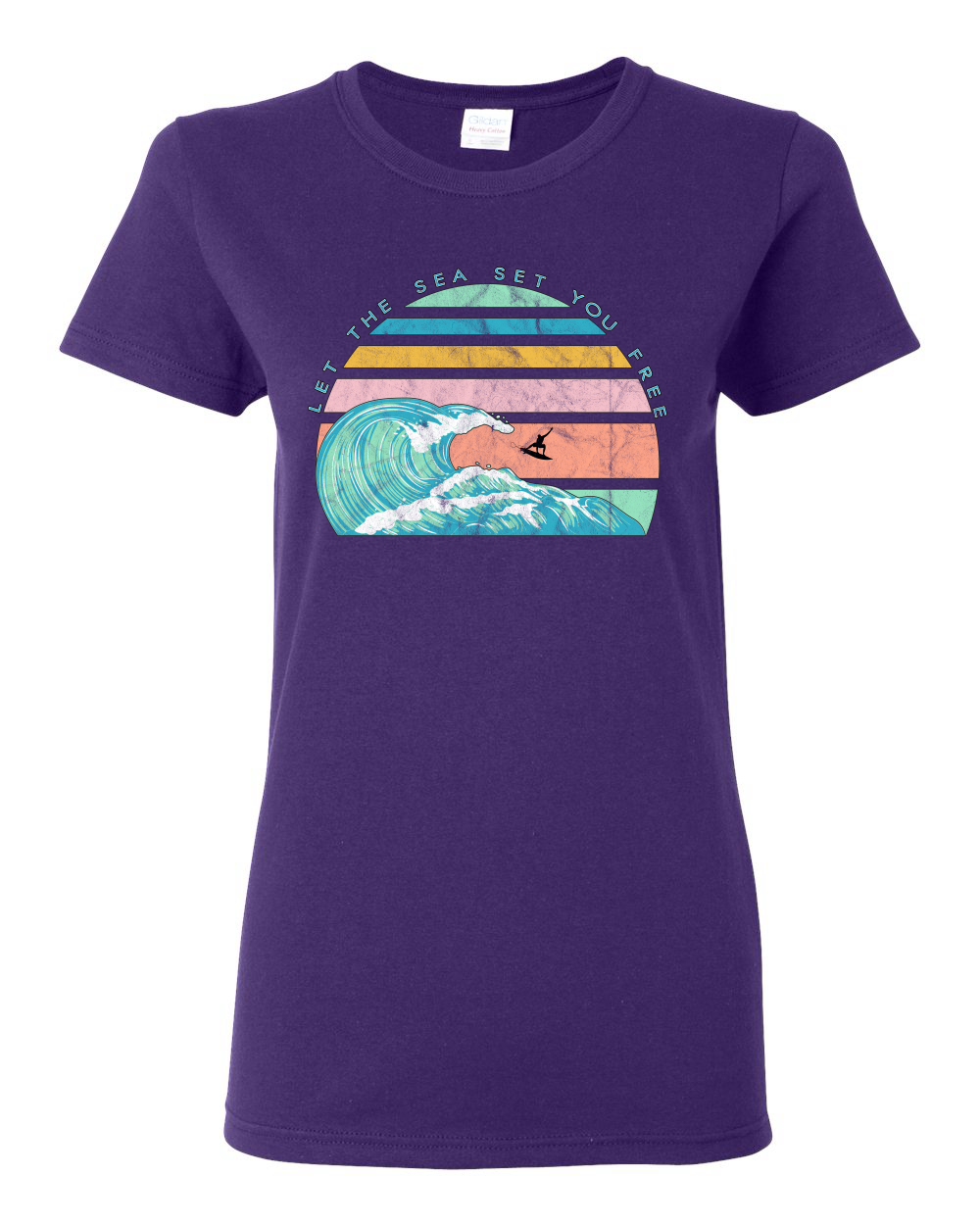 Camiseta gráfica retro Let The Sea Set You libre exterior para mujeres - Imagen 12 de 17