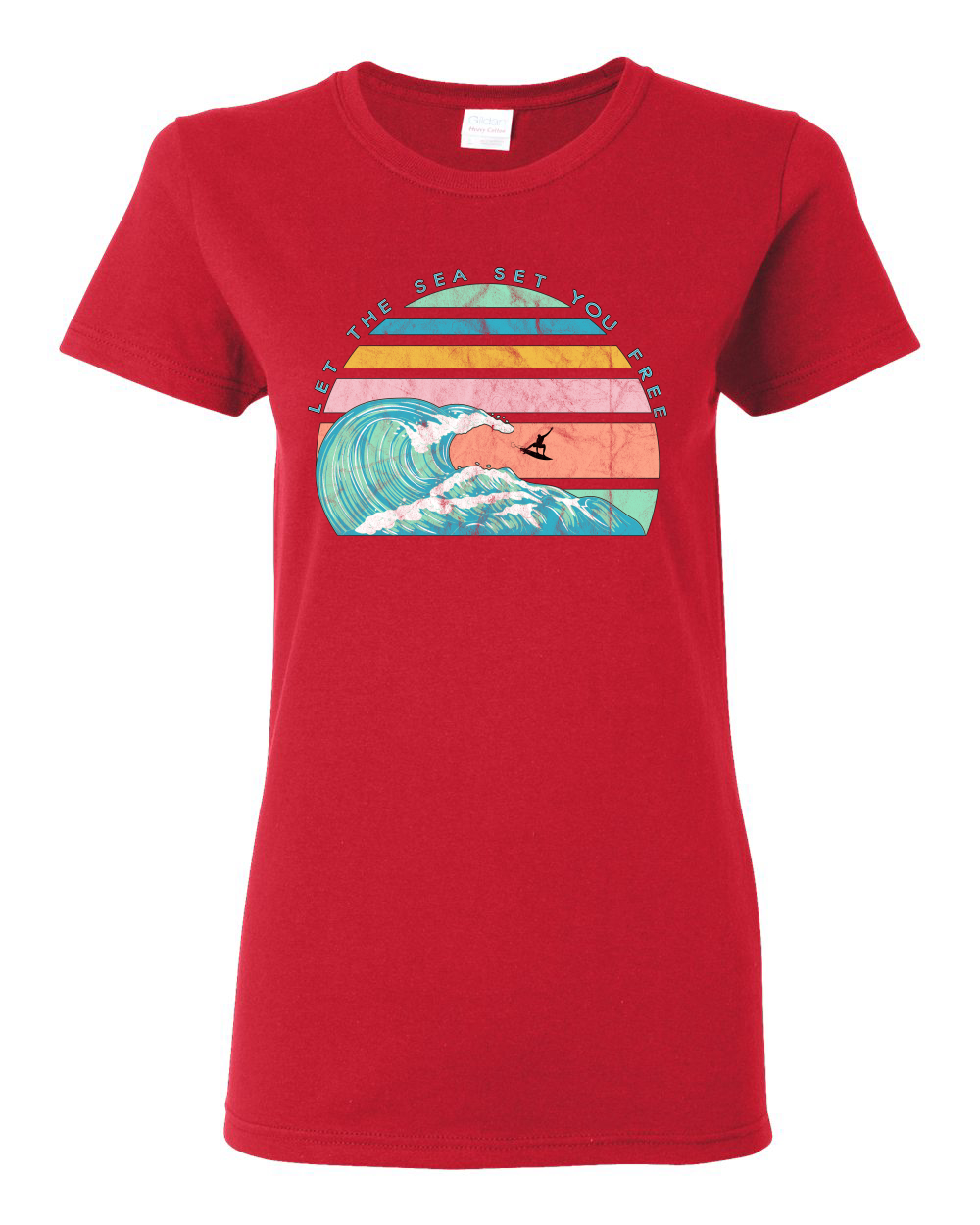 Camiseta gráfica retro Let The Sea Set You libre exterior para mujeres - Imagen 13 de 17