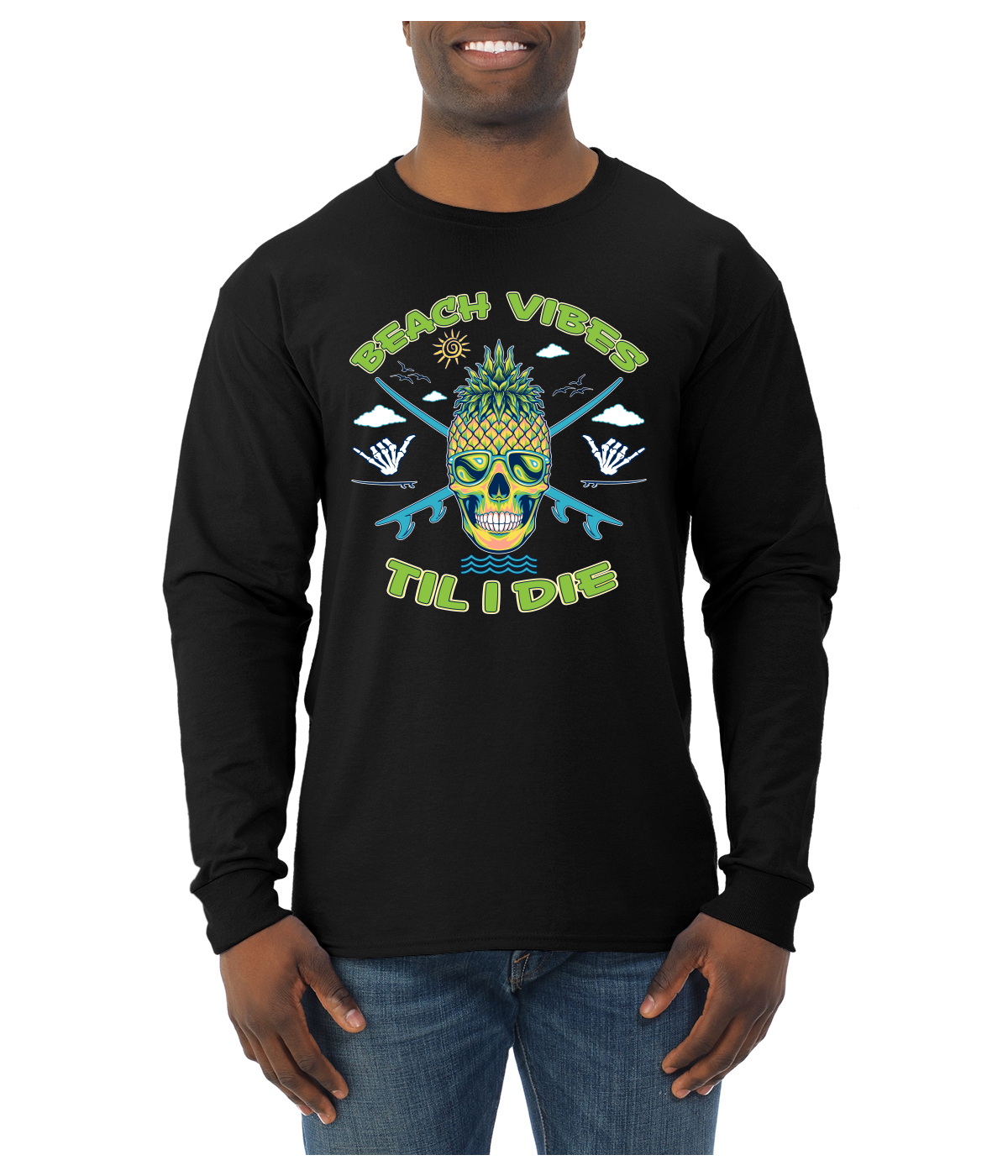 Beach Vibes Till Die Outdoor Men Long Sleeve Shirt