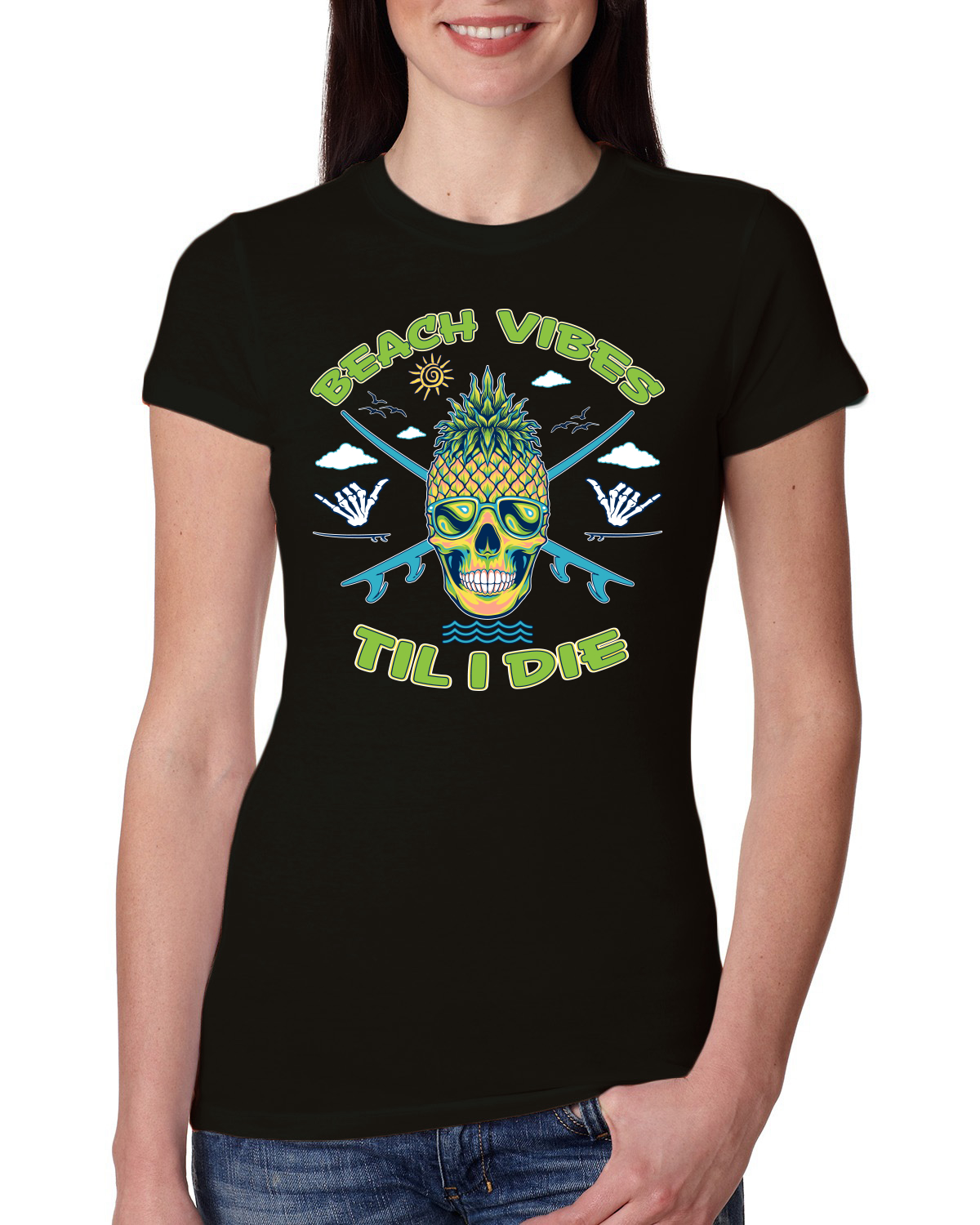 Camiseta junior Beach Vibes Till Die al aire libre de calce ajustado para mujer - Imagen 2 de 14