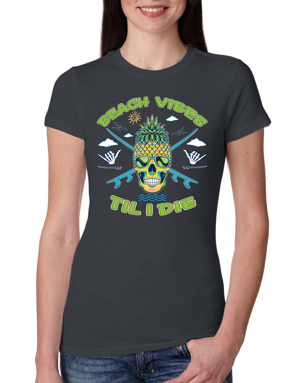 Camiseta junior Beach Vibes Till Die al aire libre de calce ajustado para mujer - Imagen 9 de 14