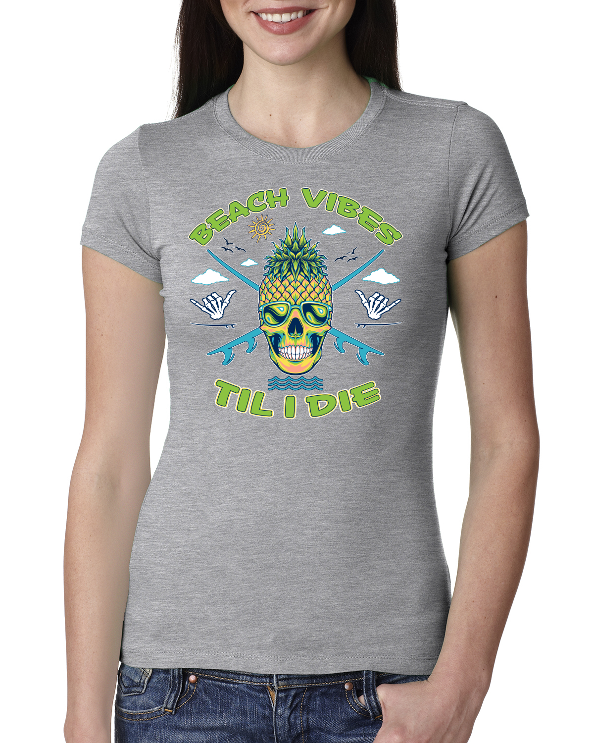 Camiseta junior Beach Vibes Till Die al aire libre de calce ajustado para mujer - Imagen 3 de 14