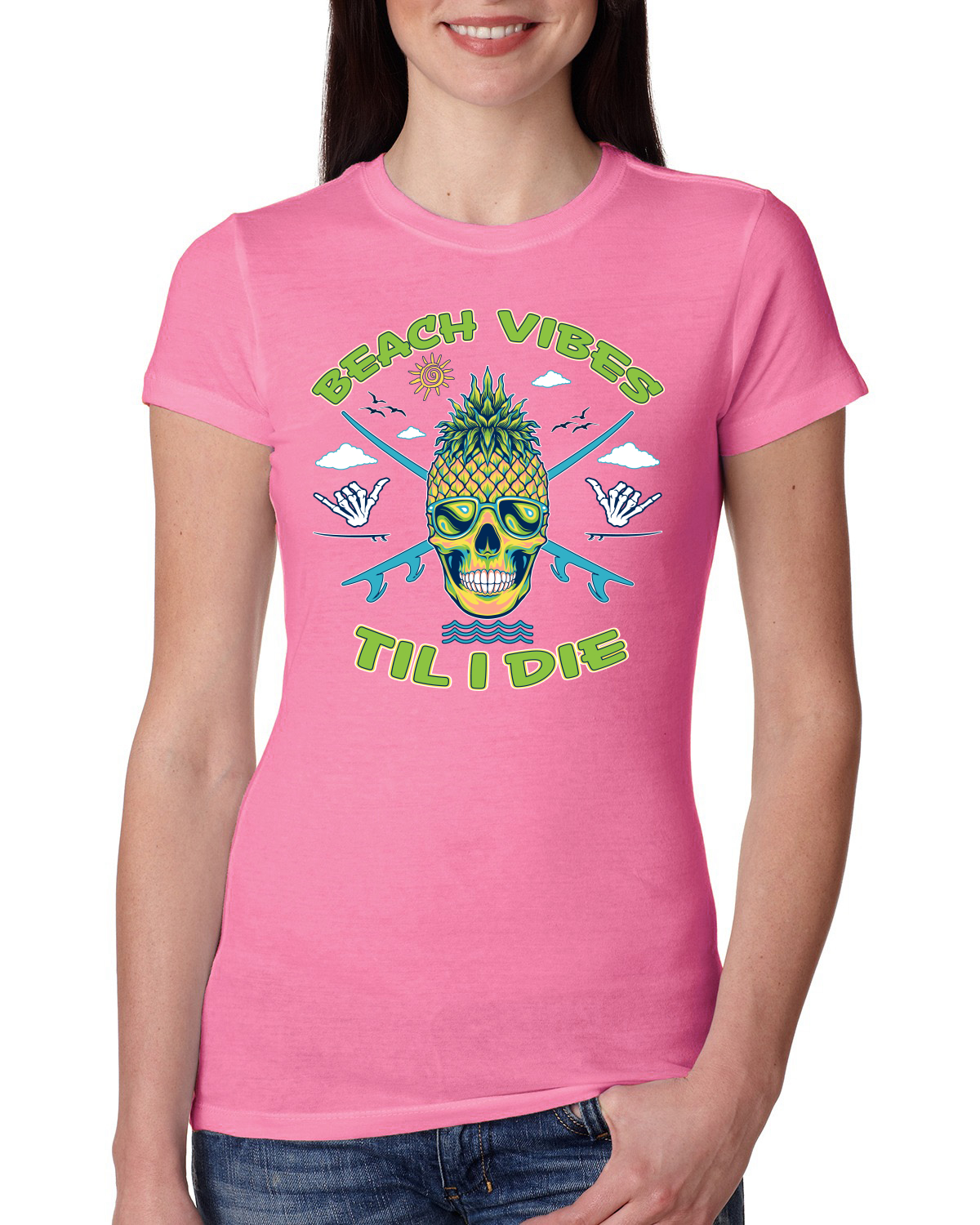 Camiseta junior Beach Vibes Till Die al aire libre de calce ajustado para mujer - Imagen 10 de 14
