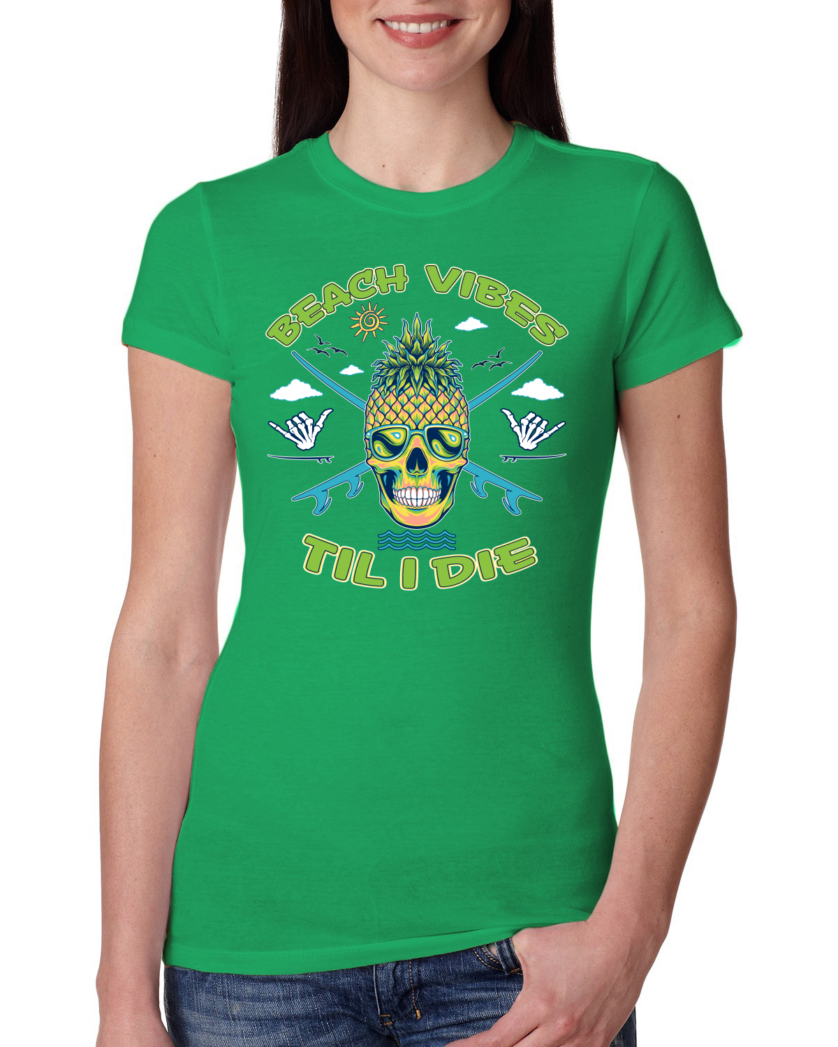 Camiseta junior Beach Vibes Till Die al aire libre de calce ajustado para mujer - Imagen 4 de 14