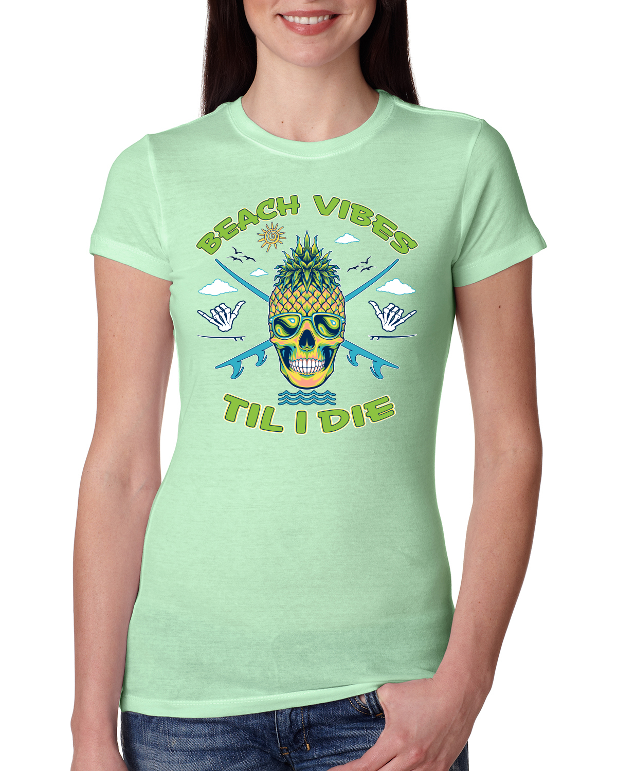 Camiseta junior Beach Vibes Till Die al aire libre de calce ajustado para mujer - Imagen 11 de 14