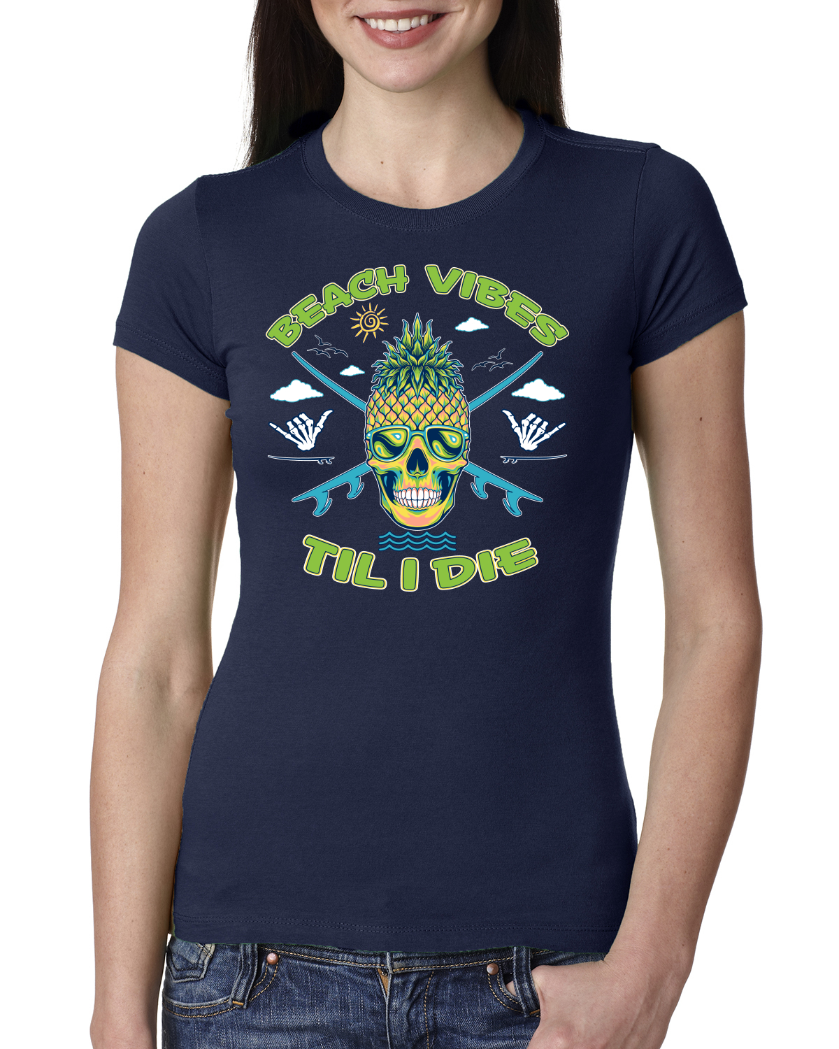 Camiseta junior Beach Vibes Till Die al aire libre de calce ajustado para mujer - Imagen 5 de 14
