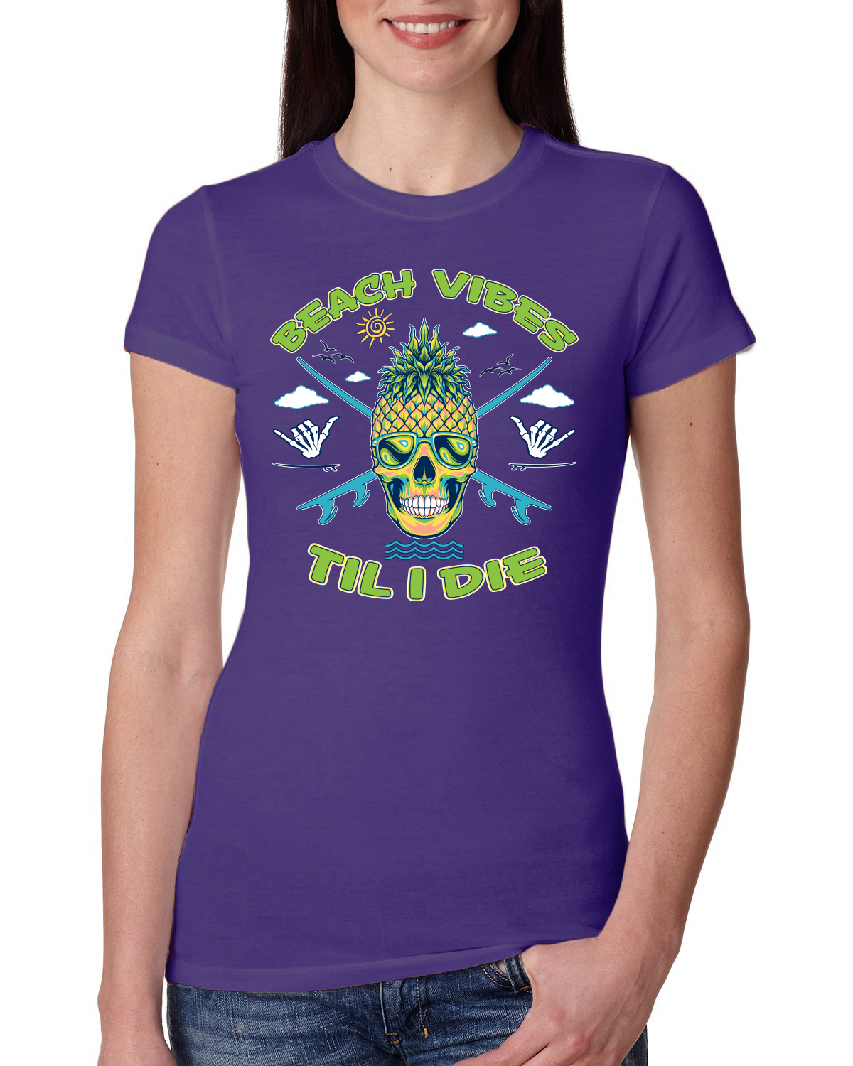 Camiseta junior Beach Vibes Till Die al aire libre de calce ajustado para mujer - Imagen 12 de 14