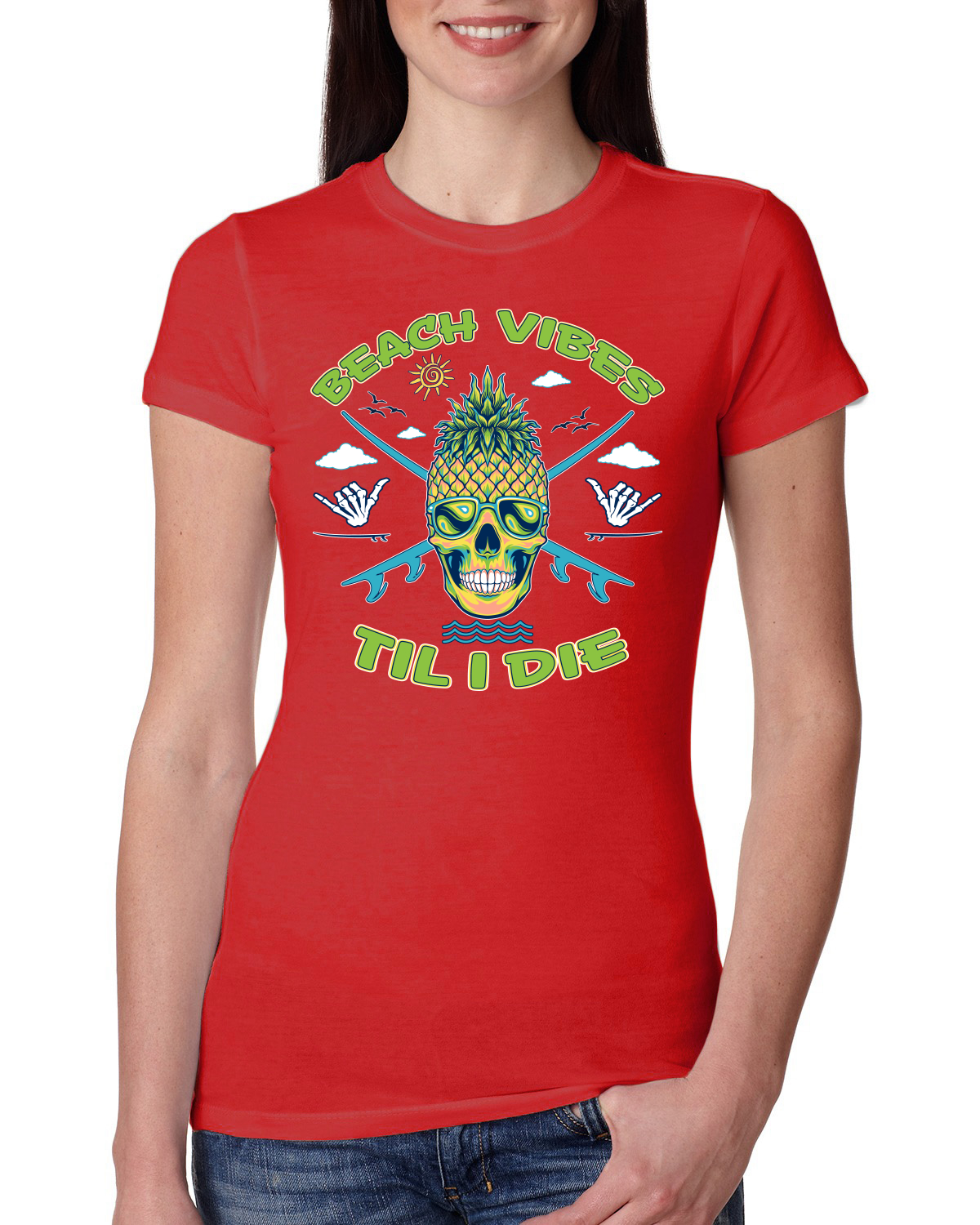 Camiseta junior Beach Vibes Till Die al aire libre de calce ajustado para mujer - Imagen 6 de 14