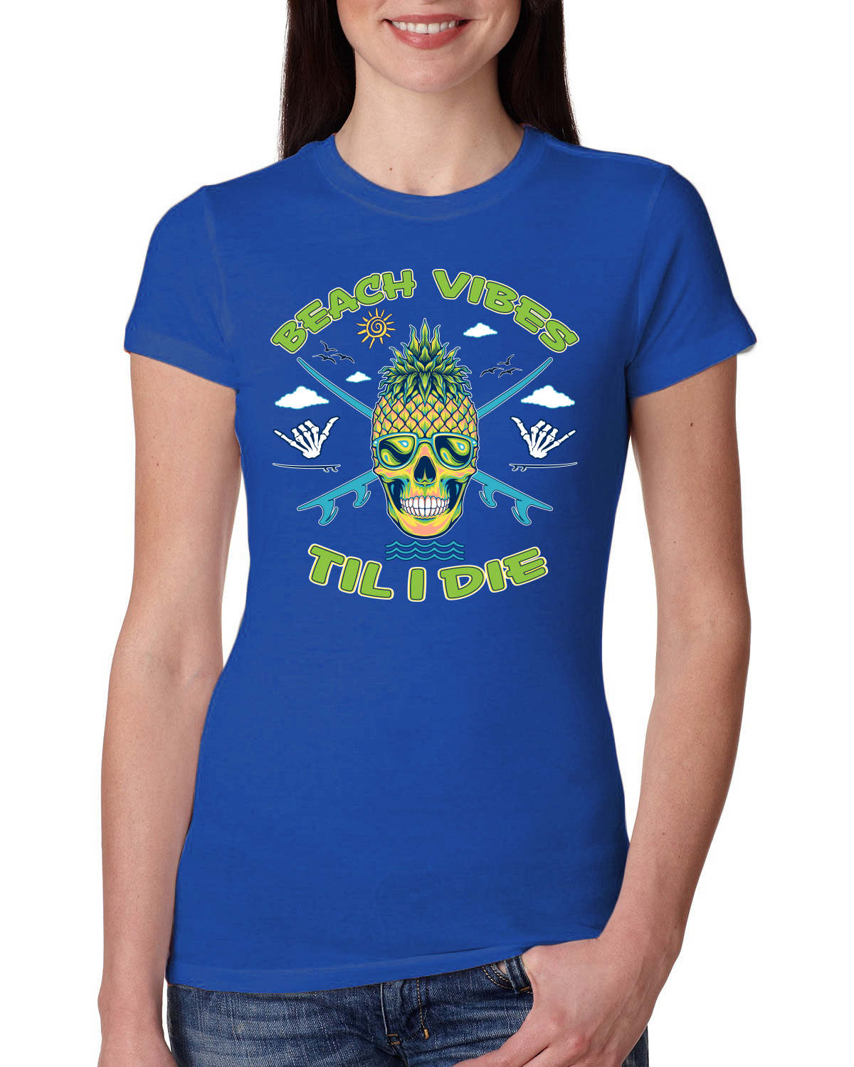 Camiseta junior Beach Vibes Till Die al aire libre de calce ajustado para mujer - Imagen 7 de 14