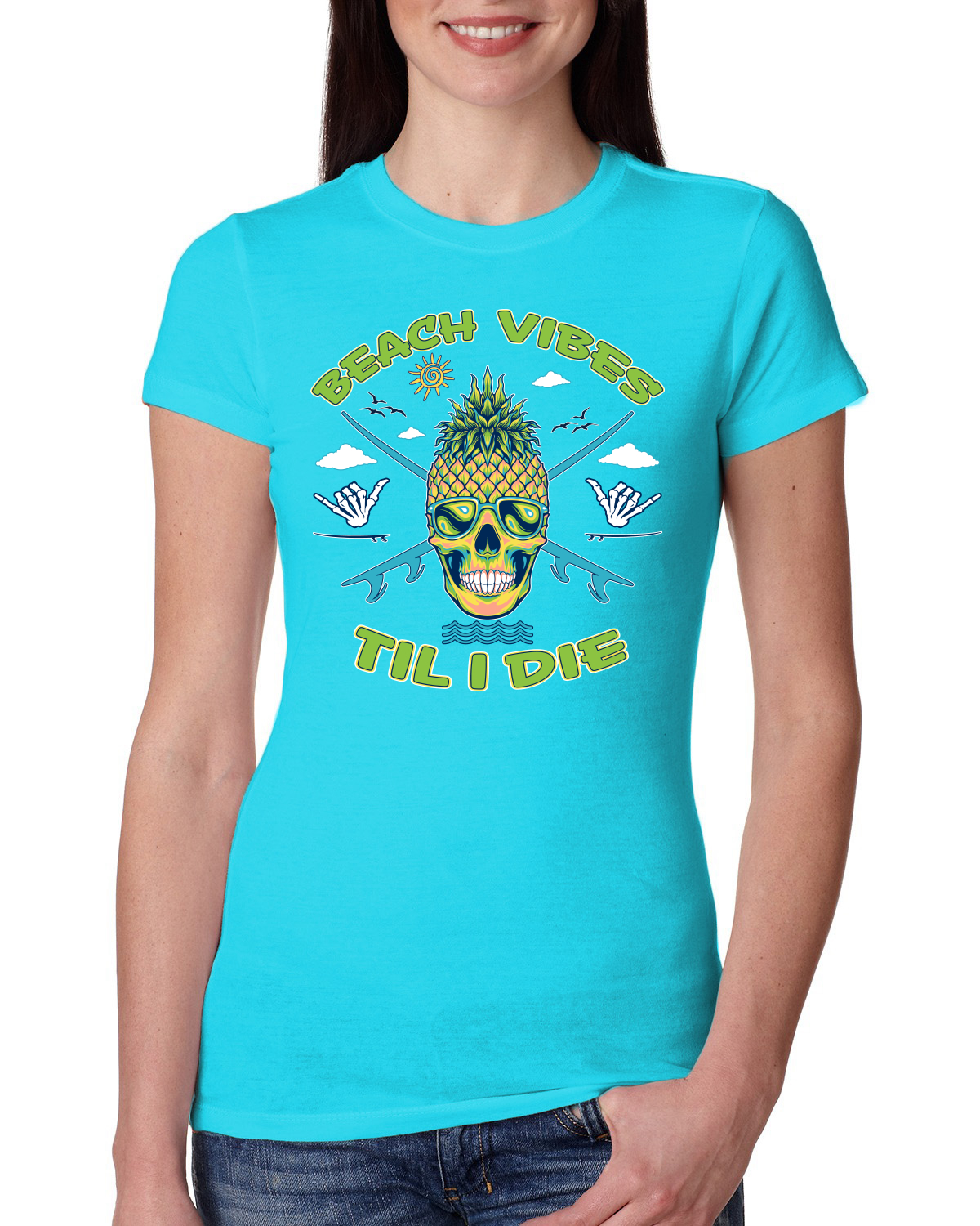 Camiseta junior Beach Vibes Till Die al aire libre de calce ajustado para mujer - Imagen 14 de 14