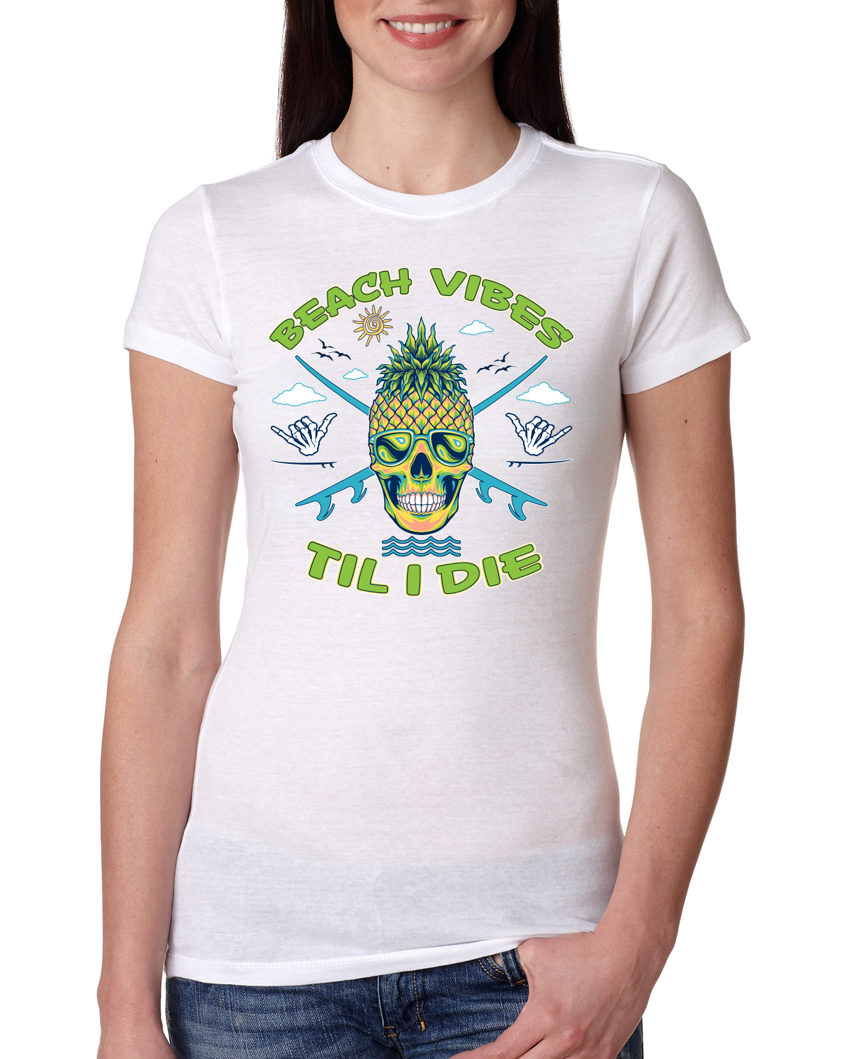 Camiseta junior Beach Vibes Till Die al aire libre de calce ajustado para mujer - Imagen 8 de 14