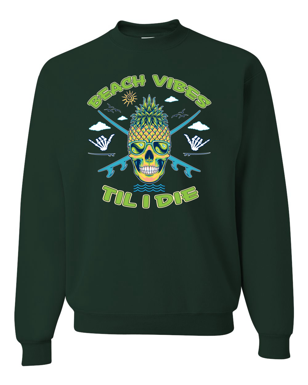 Beach Vibes Till Die Outdoor Unisex Crewneck Sweatshirt - Picture 4 of 22