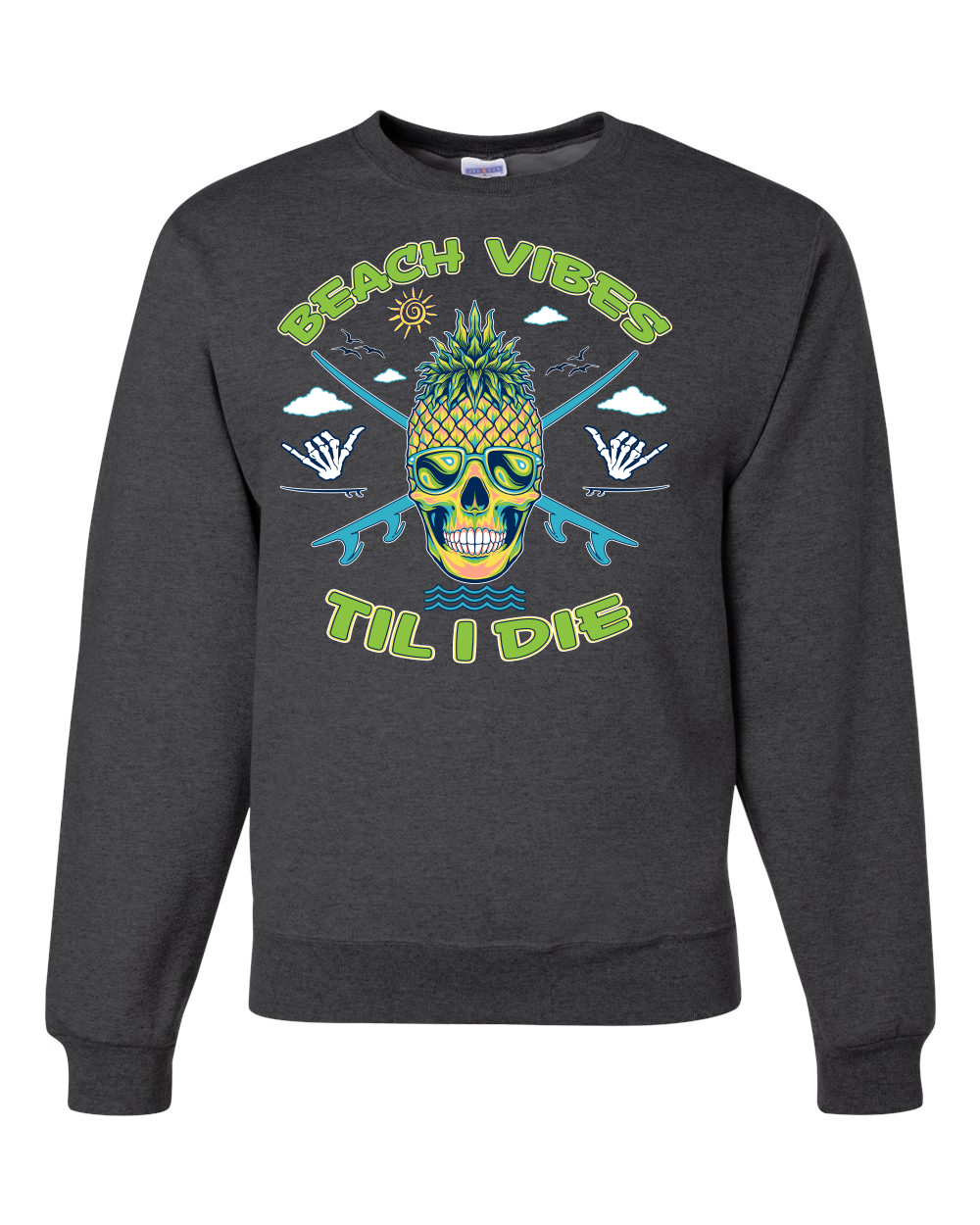 Beach Vibes Till Die Outdoor Unisex Crewneck Sweatshirt - Picture 6 of 22