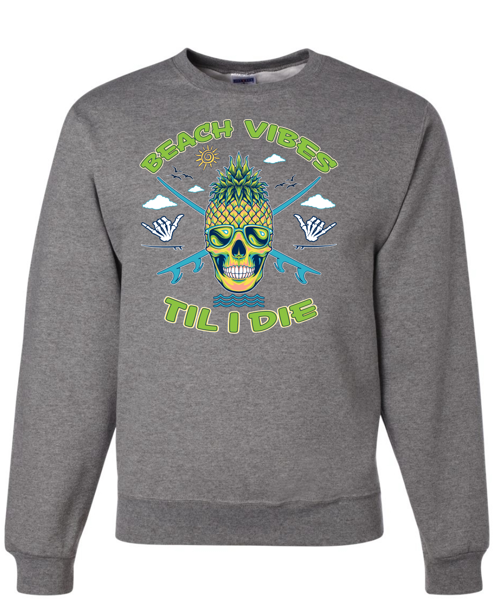 Beach Vibes Till Die Outdoor Unisex Crewneck Sweatshirt - Picture 7 of 22