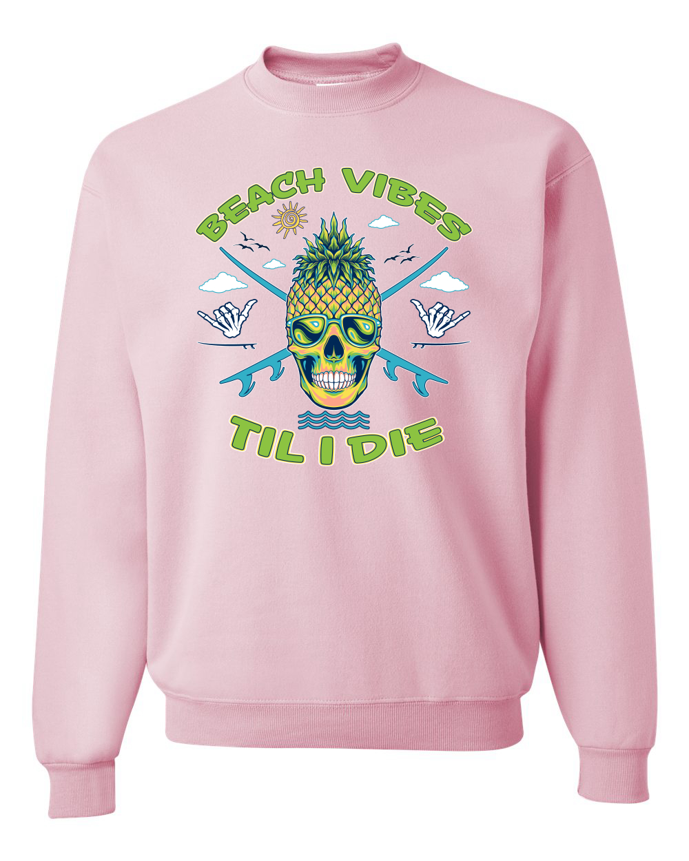 Beach Vibes Till Die Outdoor Unisex Crewneck Sweatshirt - Picture 9 of 22