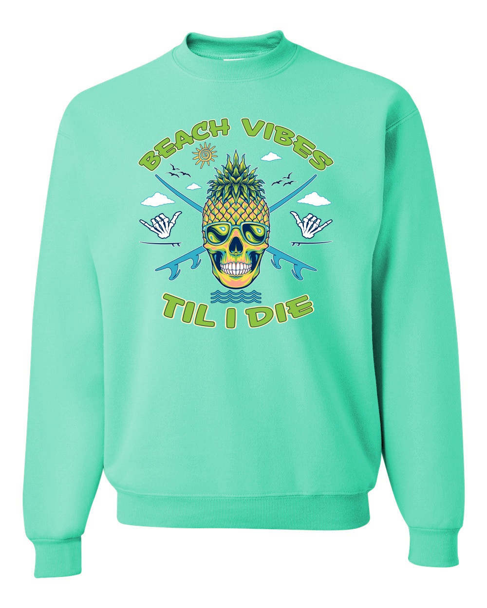 Beach Vibes Till Die Outdoor Unisex Crewneck Sweatshirt - Picture 21 of 22