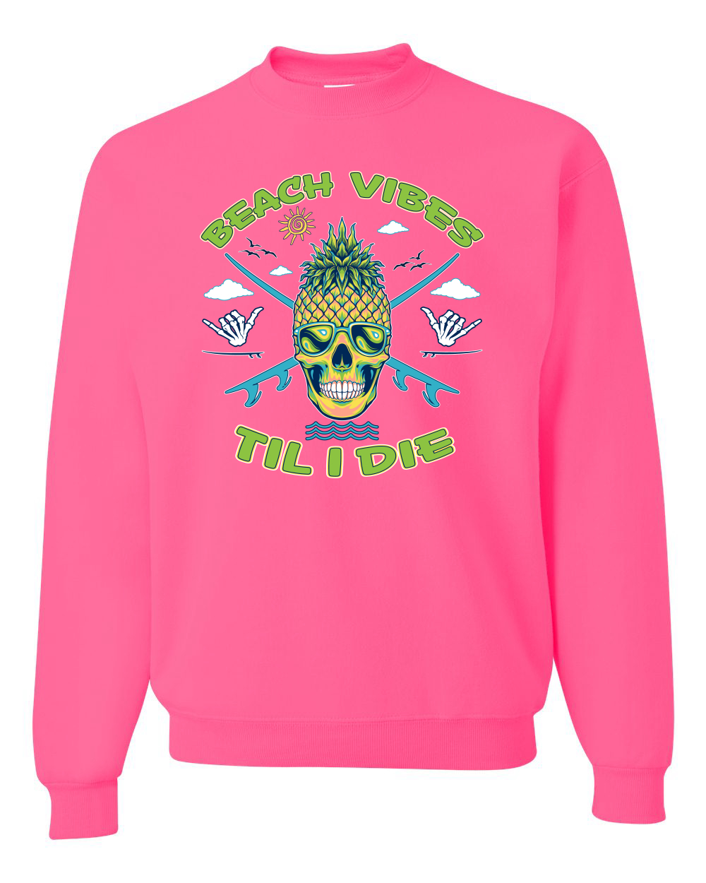 Beach Vibes Till Die Outdoor Unisex Crewneck Sweatshirt - Picture 12 of 22