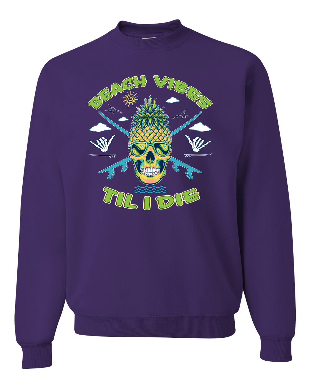 Beach Vibes Till Die Outdoor Unisex Crewneck Sweatshirt - Picture 14 of 22