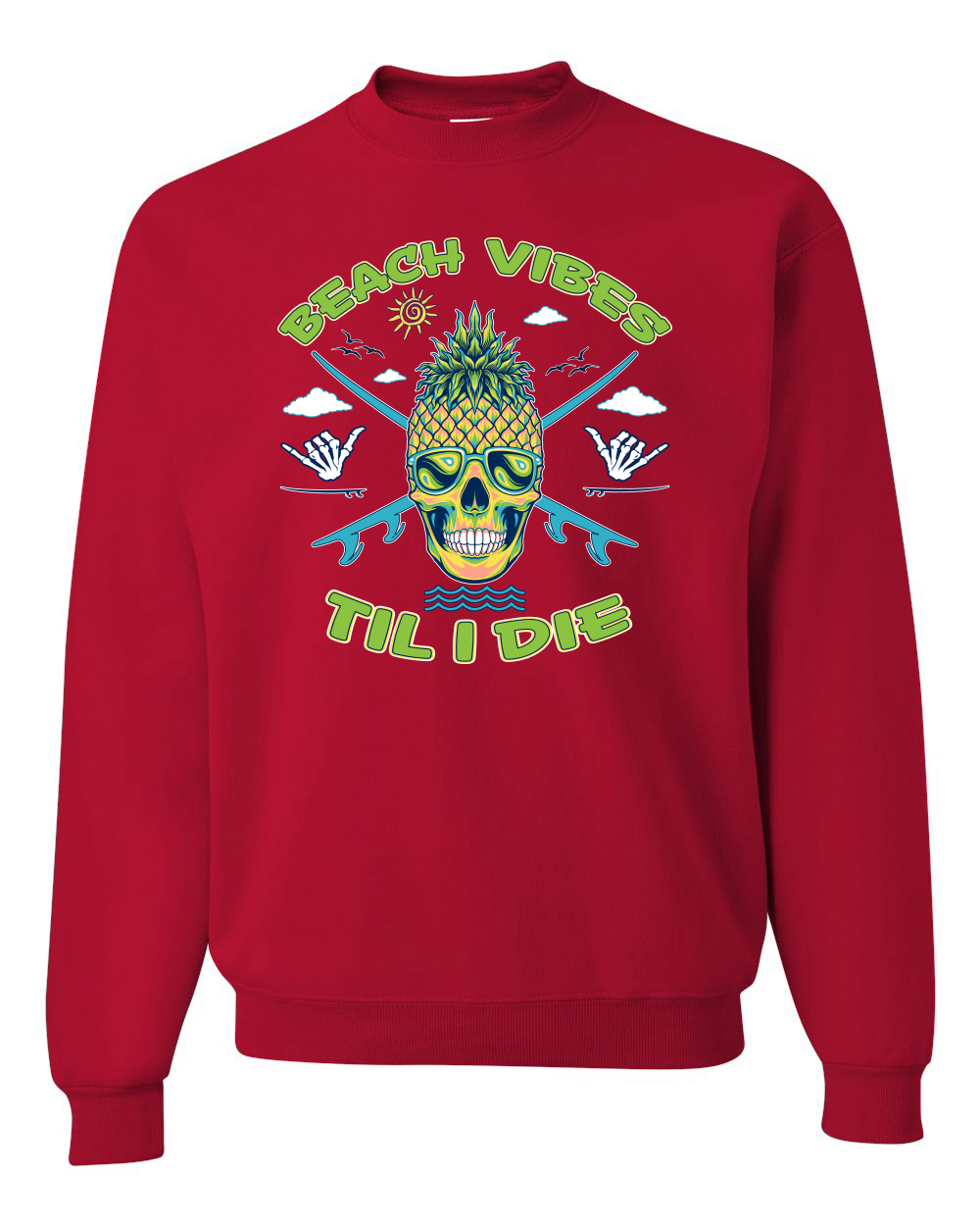 Beach Vibes Till Die Outdoor Unisex Crewneck Sweatshirt - Picture 15 of 22
