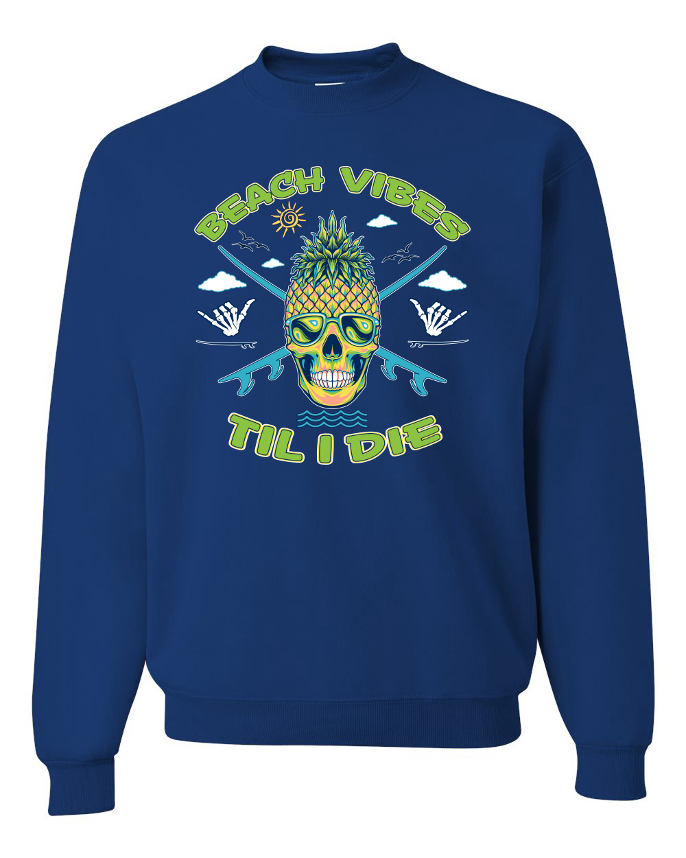 Beach Vibes Till Die Outdoor Unisex Crewneck Sweatshirt - Picture 16 of 22