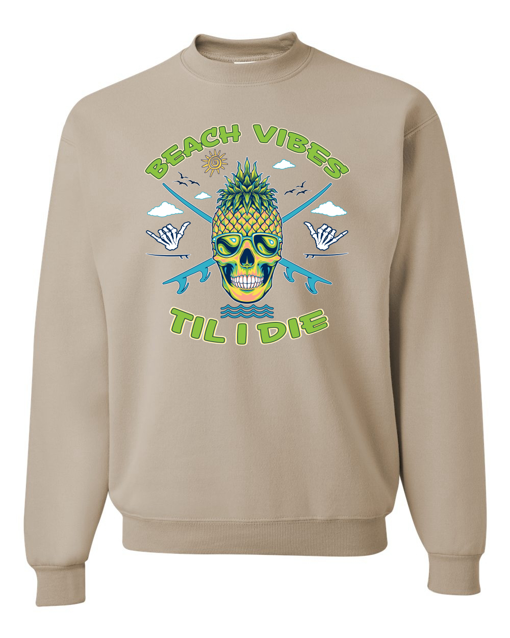 Beach Vibes Till Die Outdoor Unisex Crewneck Sweatshirt - Picture 22 of 22
