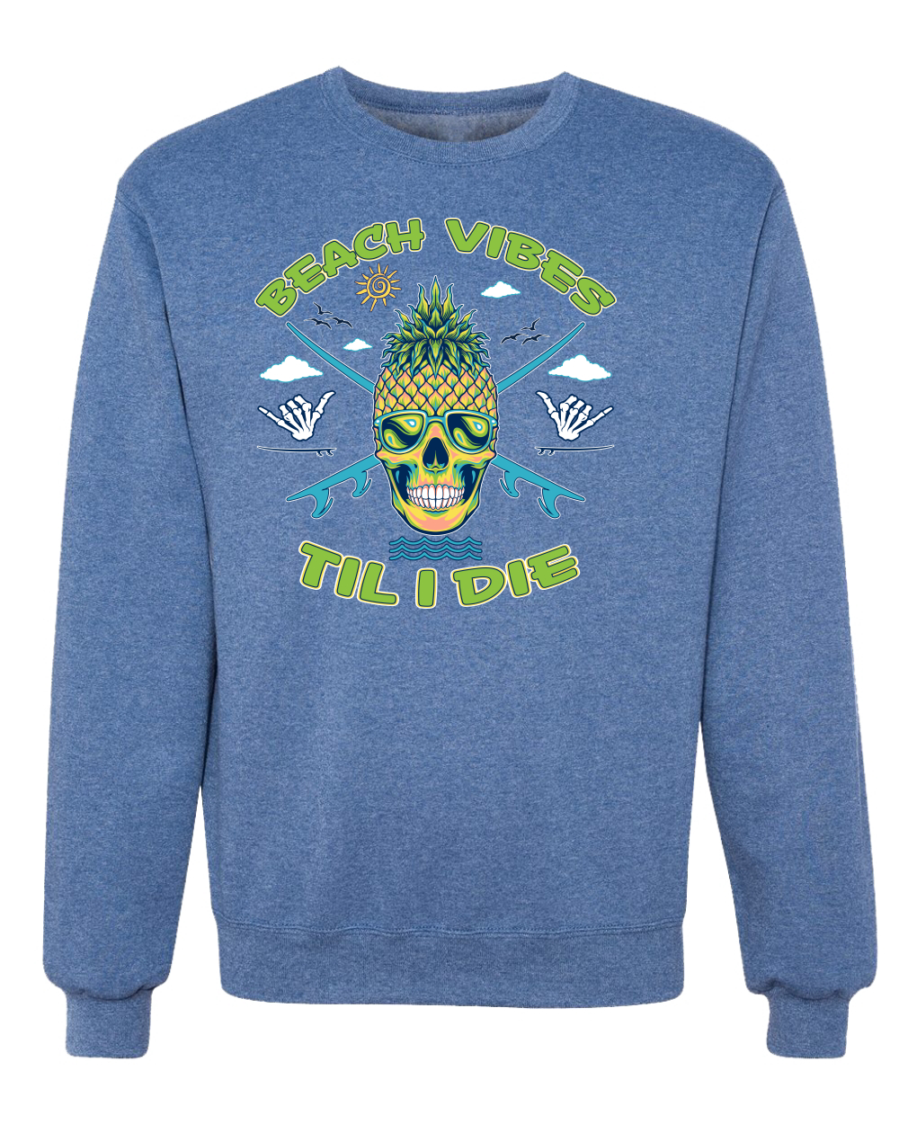 Beach Vibes Till Die Outdoor Unisex Crewneck Sweatshirt - Picture 17 of 22