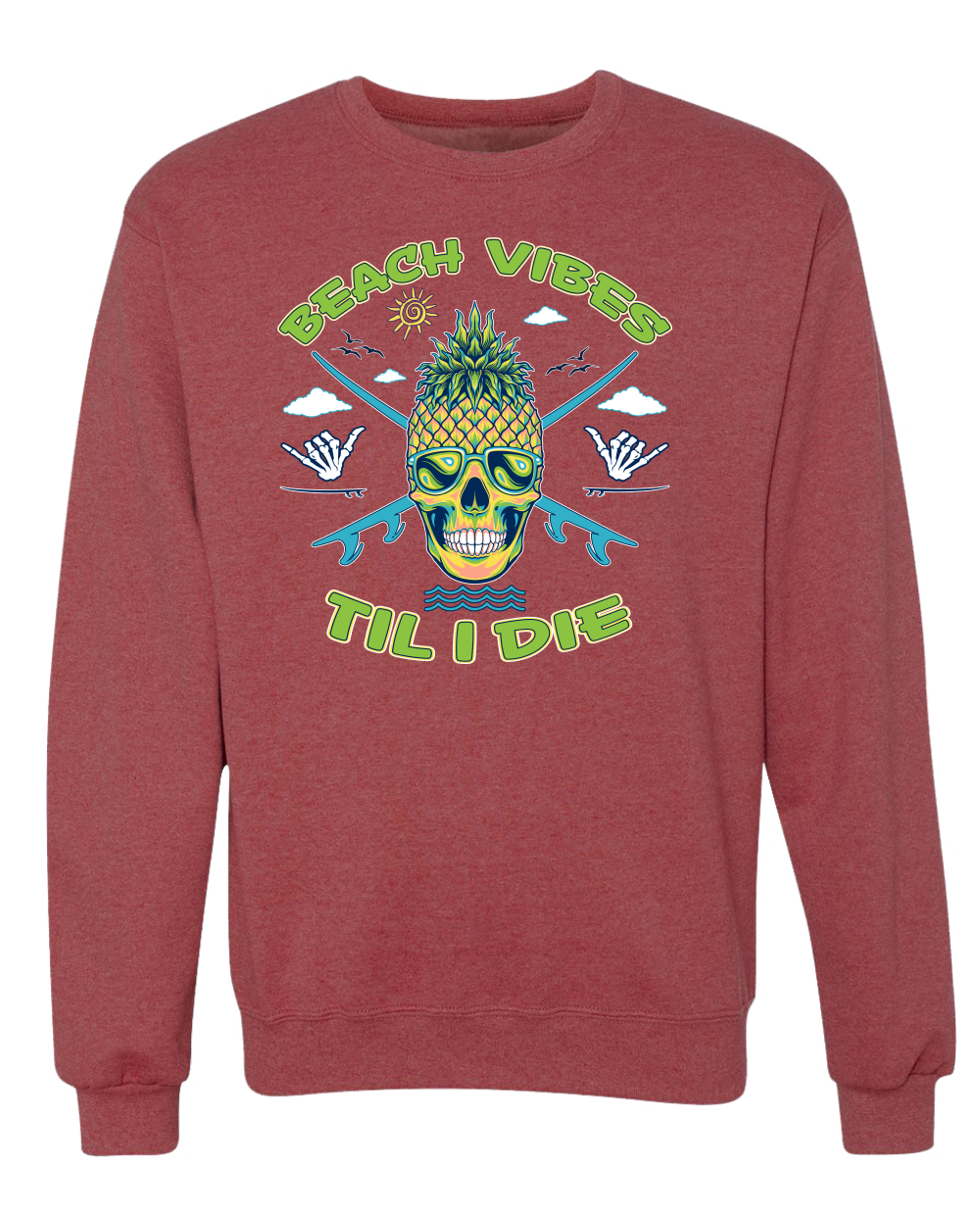 Beach Vibes Till Die Outdoor Unisex Crewneck Sweatshirt - Picture 19 of 22