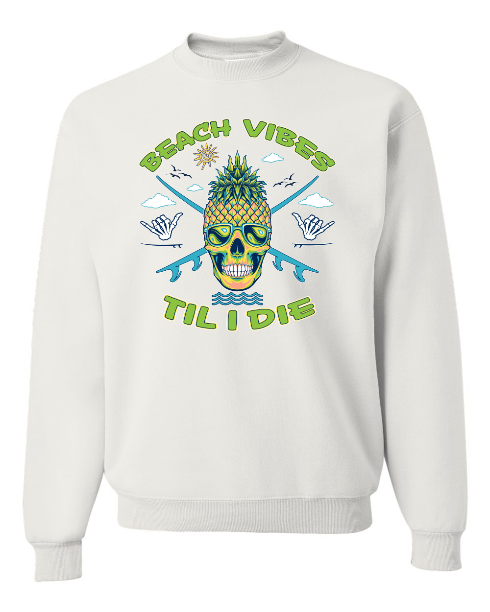 Beach Vibes Till Die Outdoor Unisex Crewneck Sweatshirt - Picture 20 of 22