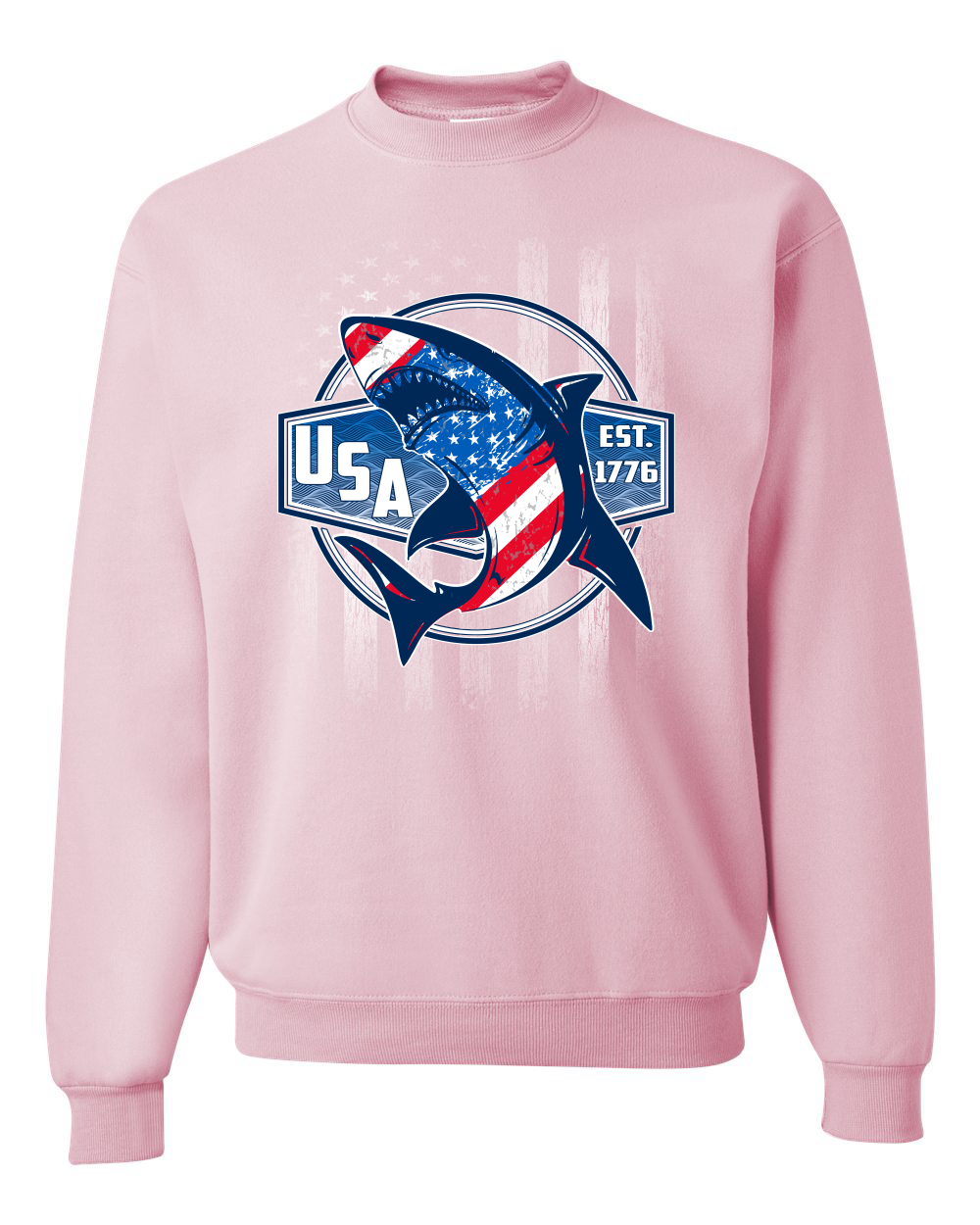 Great White Shark USA Since 1776 Unisex Crewneck Sweatshirt - Picture 9 of 22