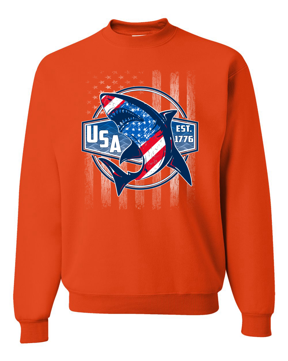 Great White Shark USA Since 1776 Unisex Crewneck Sweatshirt - Picture 13 of 22