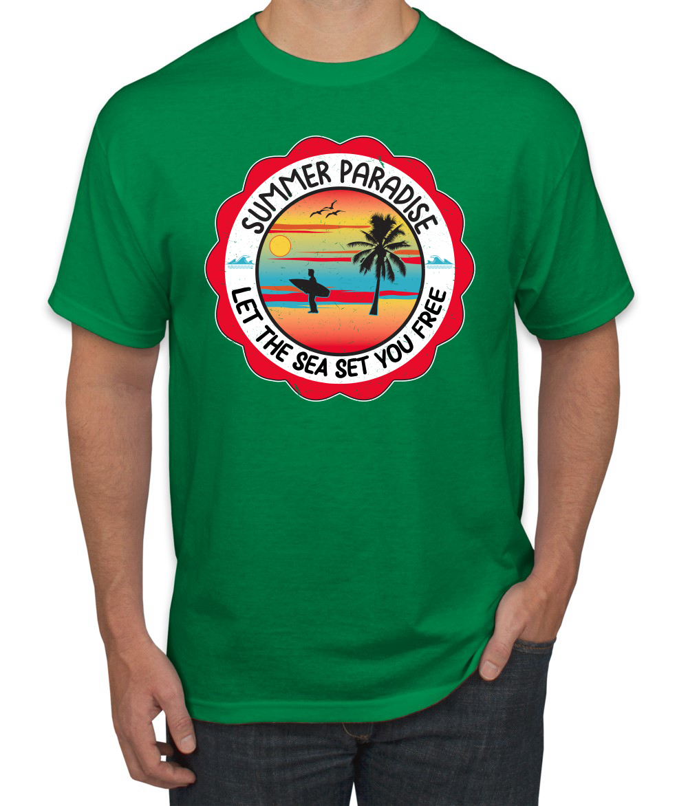 Camiseta Summer Paradise Let the Sea Set You Free Outdoor para hombre - Imagen 8 de 27