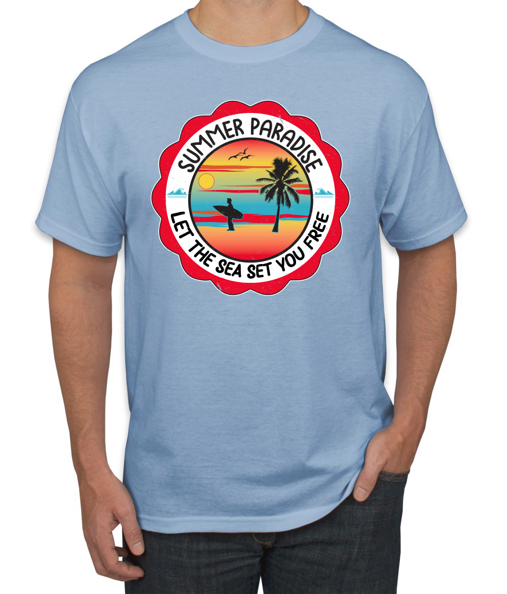 Camiseta Summer Paradise Let the Sea Set You Free Outdoor para hombre - Imagen 24 de 27