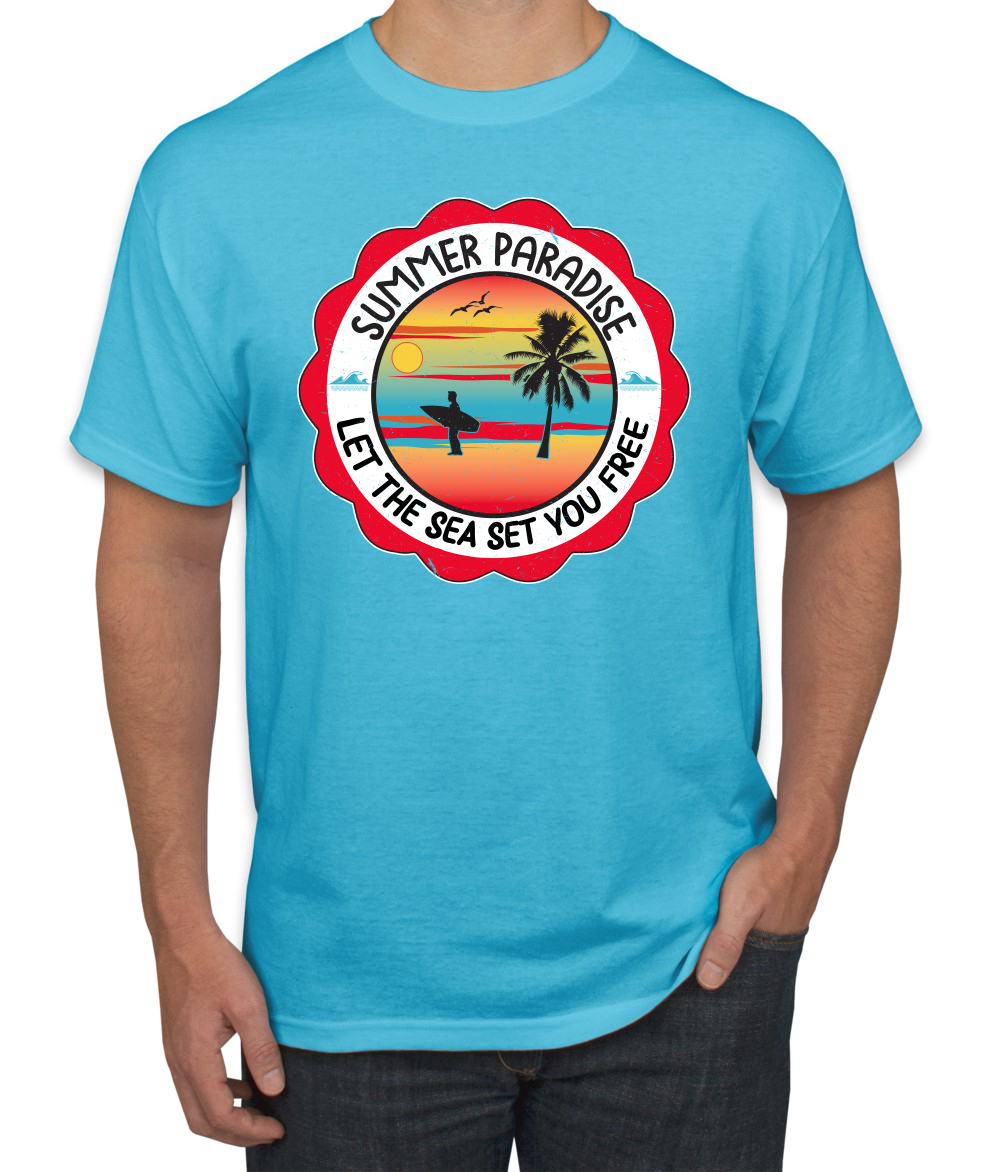 Camiseta Summer Paradise Let the Sea Set You Free Outdoor para hombre - Imagen 25 de 27