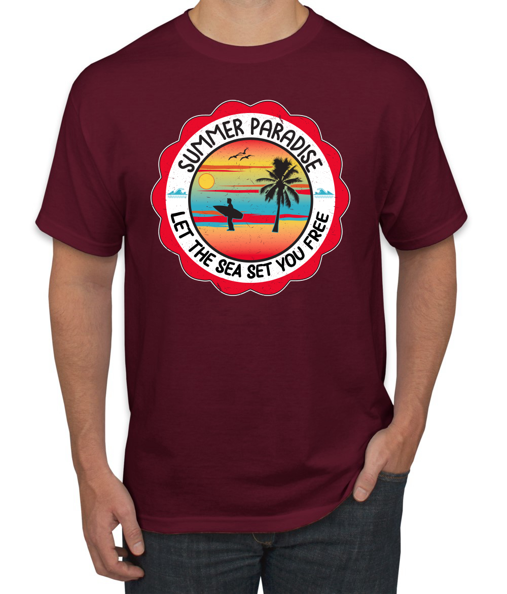 Camiseta Summer Paradise Let the Sea Set You Free Outdoor para hombre - Imagen 10 de 27