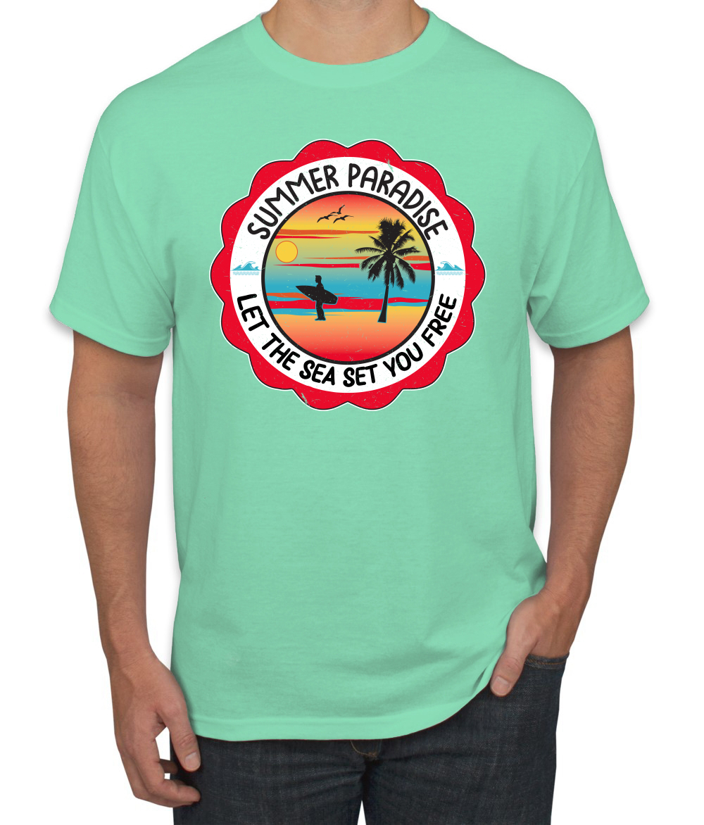 Camiseta Summer Paradise Let the Sea Set You Free Outdoor para hombre - Imagen 22 de 27