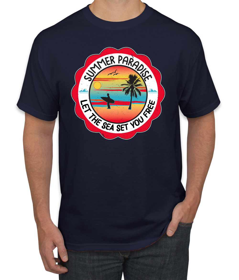 Camiseta Summer Paradise Let the Sea Set You Free Outdoor para hombre - Imagen 11 de 27