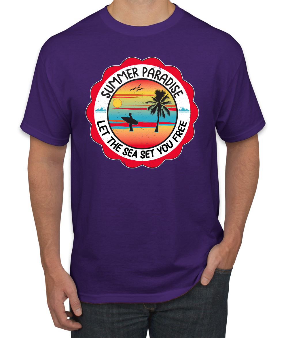 Camiseta Summer Paradise Let the Sea Set You Free Outdoor para hombre - Imagen 14 de 27