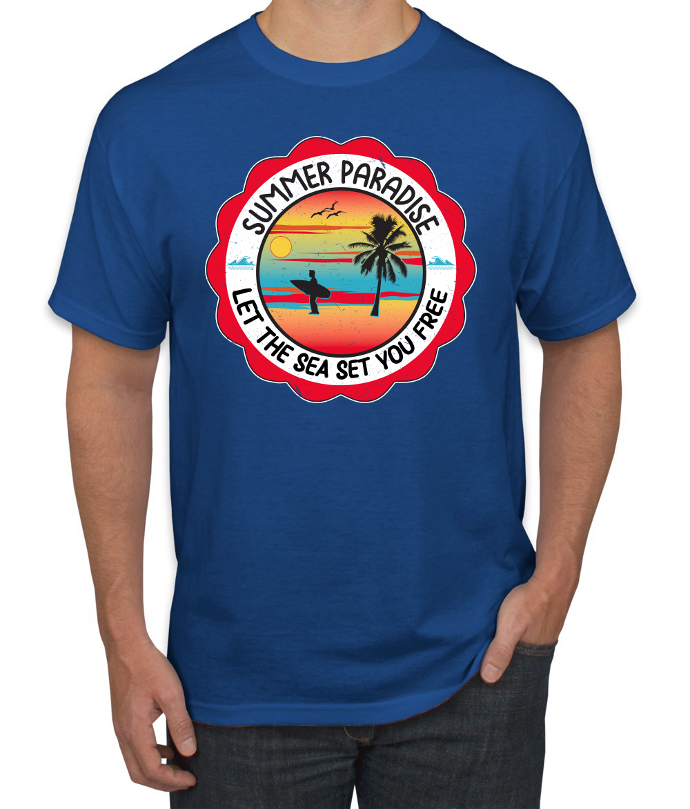 Camiseta Summer Paradise Let the Sea Set You Free Outdoor para hombre - Imagen 16 de 27