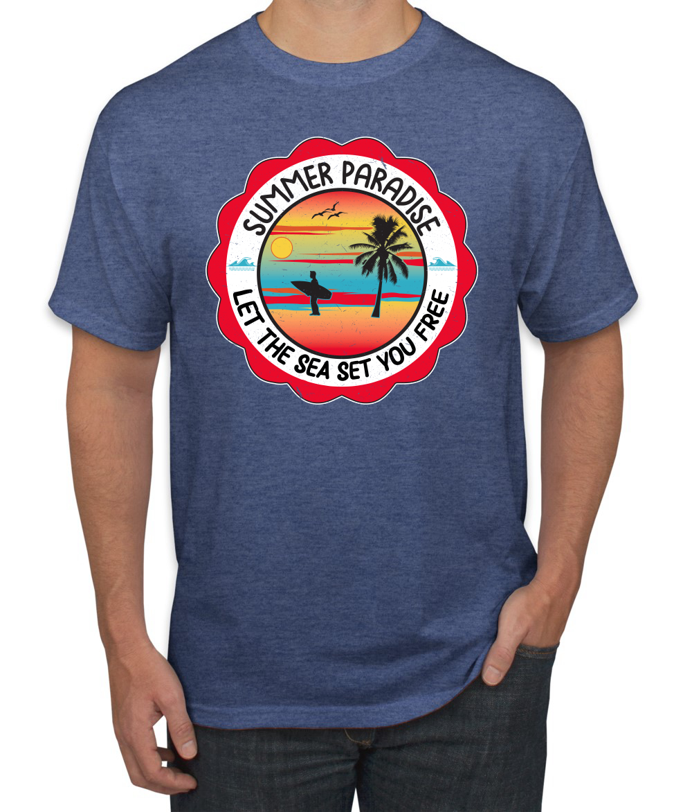 Camiseta Summer Paradise Let the Sea Set You Free Outdoor para hombre - Imagen 17 de 27
