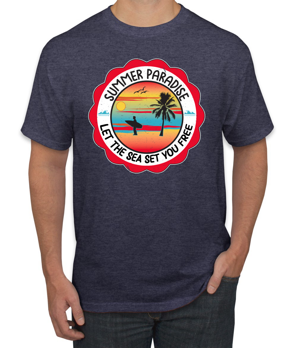 Camiseta Summer Paradise Let the Sea Set You Free Outdoor para hombre - Imagen 18 de 27